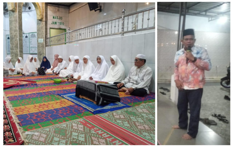 Camat Galang Hadiri Halal Bihalal dan Tepung Tawar Calon Jamaah Haji di Masjid Jami' Galang Kota


Galang, desernews.com
Camat Galang, Kabupaten Deli Serdang, Provinsi Sumatera Utara, Drs Syahdin Budi Pane menghadri tepung tawar calon jamaah haji warga Kelurahan Galang Kota, di masjid Jami' Galang Kota, Sabtu, (18/05/2024).

Ke 9 calon jamaah haji yang ditepung tawar akan berangkat pada tanggal 27 bulan May 2024 ini masing-masing, Rohadi Sartono, Eni Muliawati, Jannatun, Amir Husin Sarumpaet, Sunarti, Nuraini, Maharani dan Rusli.

Camat Galang, Drs Syahdin Budi Pane dalam sambutannya berpesan kepada jamaah supaya menjaga kesehatannya. Supaya ketika melakukan rukun haji di tanah suci berjalan lancar.

"Saya berharap bapak ibu yang akan berangkat nanti menjaga kesehatannya. Supaya ketika menunaikan ibadah haji dan umrohnya berjalan lancar tanpa ada hambatan ", ujar Budi Pane.

Budi mengaku mendapat amanah dari Pj Bupati Deli Serdang untuk memantau rumah rumah dan anggota keluarga yang ditinggalkan para calon jamaah haji.

"Saya ini mendapat amanah dan tugas untuk memantau dan mengawasi rumah rumah dan anggota keluarga yang ditinggal calon jamaah haji. Jadi acara tepung tawar serta halal bihalal ini sangat baik sebagai wujud silaturahmi kita”, ucap Camat Galang.

Drs Syahdin Budi Pane memberikan apresiasinya kepada Ketua BKM Masjid Jami’ yang telah memprakarsai acara tepung tawar sekaligus halal bihalal calon jamaah haji tersebut.

“ Pada  kesempatan ini  saya mengucapkan terima kasih kepada ayahanda H Zulkifli Barus sebagai Ketua BKM Masjid Jami' beserta jajarannya yang telah memprakarsai acara tepung tawar sekaligus halal bihalal ini. Semoga tahun depan kita bikin acara tepung tawar ini dilakukan oleh pemerintah kecamatan ", ucap Camat Galang yang dsambut aplaus oleh jamaah yang hadir.

Acara halal bihalal dan tepung tawar calon jamaah haji Kelurahan Galang Kota tersebut juga diisi tausyiah yang disampakan oleh Al Ustadz H Abrar Rangkuti MA.

Sebelumnya Ketua BKM Masjid Jami’ dalam sambutannya yang disampaikan sekretaris, M Yusuf Tarigan mengucapkan terima kasihnya kepada Camat Galang, , Drs Syahdin Budi Pane serta para undangan lainnya yang hadir pada acara tepung tawar sekalgus halal bihalal tersebut.

Turut hadir Ketua BKM Masjid Asy Syuhada Galang Kota, H Muhammad Amin yang juga Ketua PC Al Washliyah Kecamatan Galang, Wakil Ketua, H Syahral Efendi Sinaga, Ustadz Triono H Sofian Piliang, Ketua BKM Ihya Ulumuddin, H Tugiman SPd, Ketua BKM Masjd Amaliah, Pandapotan Ginting, Junianto Tarigan, Adenan, Abang Nasuton, H Rahim, Abdul Rahim Sarumpaet, Arfin dan undangan lannya.


Camat Galang Apresiasi BKM Jami' Galang Kota yang Melakukan Halal Bihalal dan Tepung Tawar Calon Jamaah Haji 

